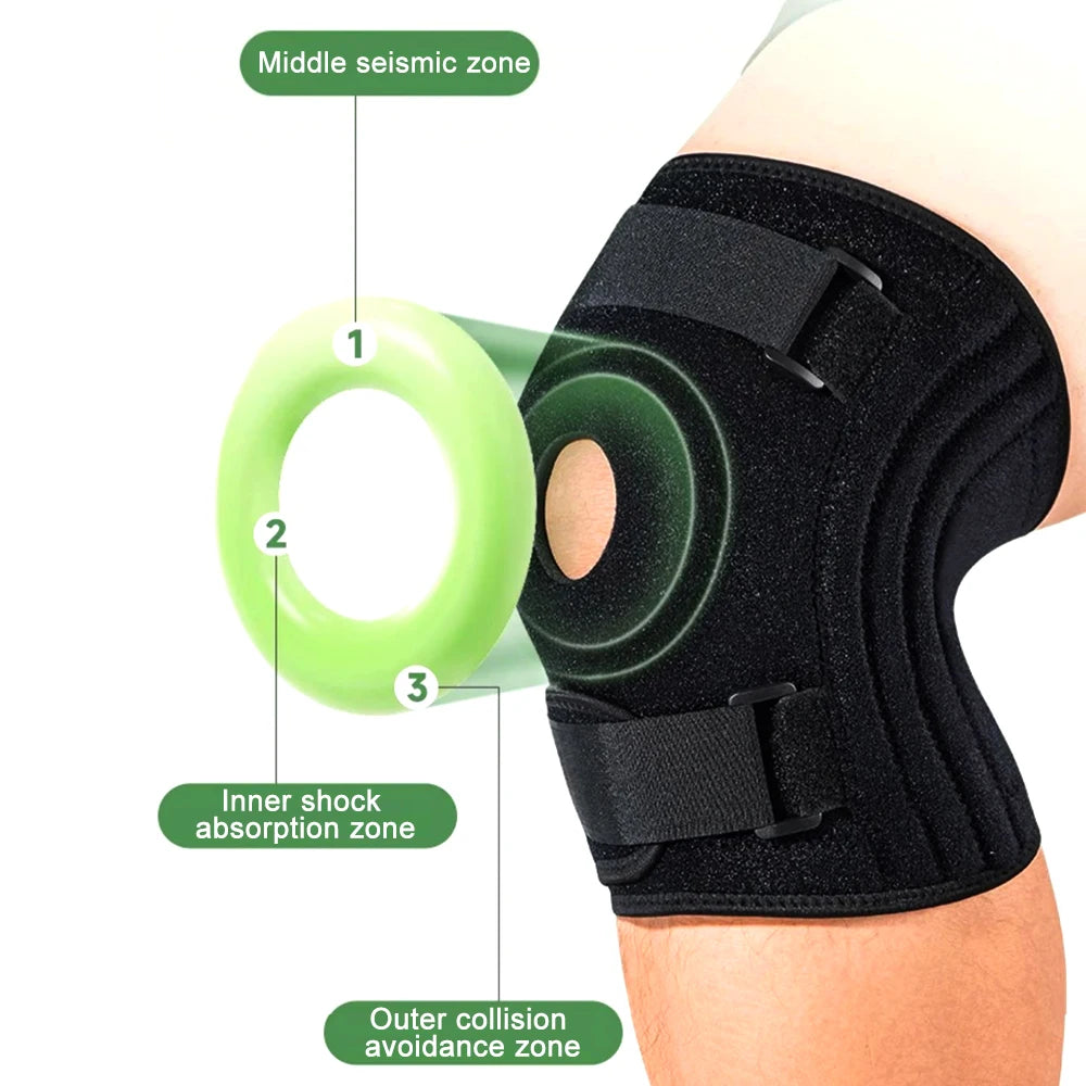 1PCS Plus Size Knee Brace for Men & Women - Open-Back Knee Support with Side Stabilizers & Patella Support for Meniscus Tear, Ar