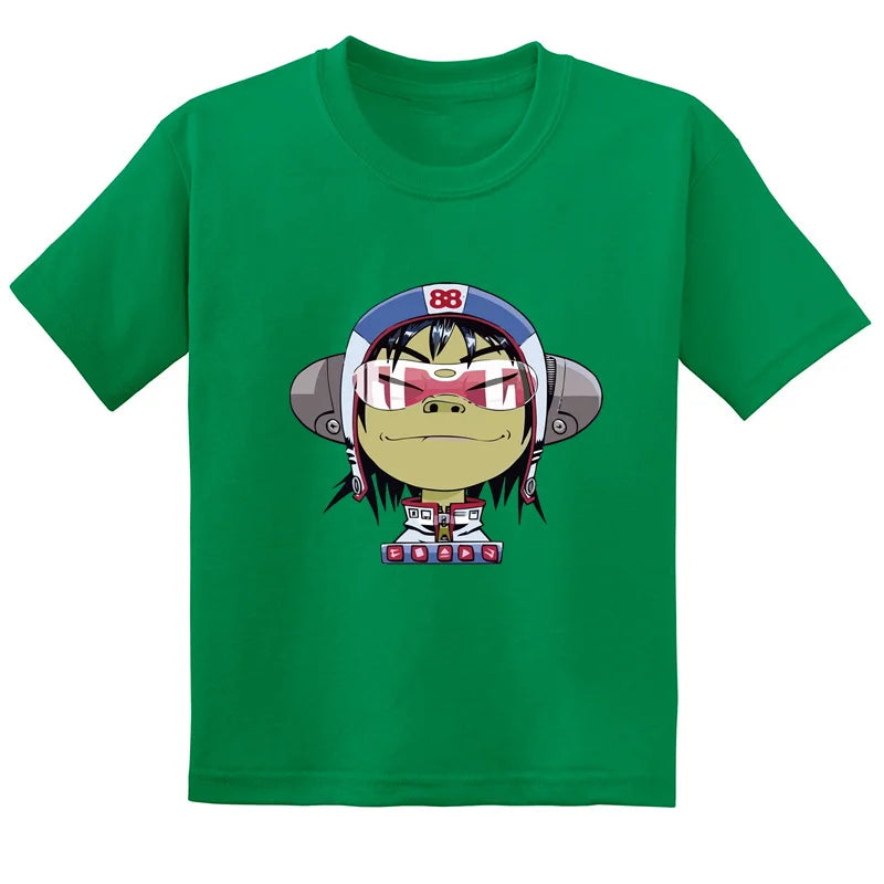 Gorillaz Rock Band ChakaKhan Noodle Print Fashion Kids T-shirt Baby Boys Girls Clothes Summer Casual Children Cotton T shirt