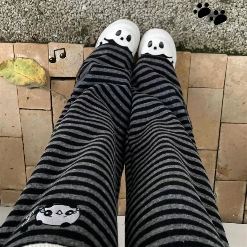 Y2K Japanese Kawaii Full Length Pants Women Cartoon Pattern Casual Trousers Harajuku Aesthetic Subculture Autumn Sweatpants