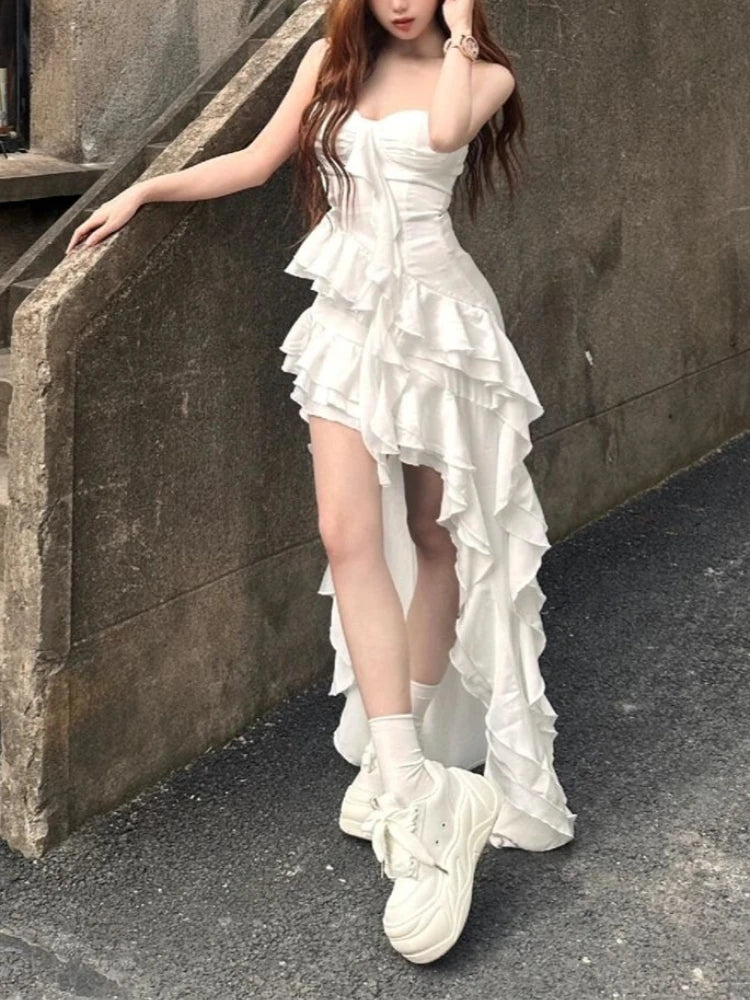 French Sexy Lace Spliced Camisole Dress Summer New Vintage Slim Party Short Dresses Woman Korea Chic Patchwork Y2k Outfits 2026