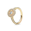New 925 Silver Rings 18K Gold Plated Water Drop Shaped Square Heart Zircon Ring For Women Original Silver 925 Ring Jewelry Gift