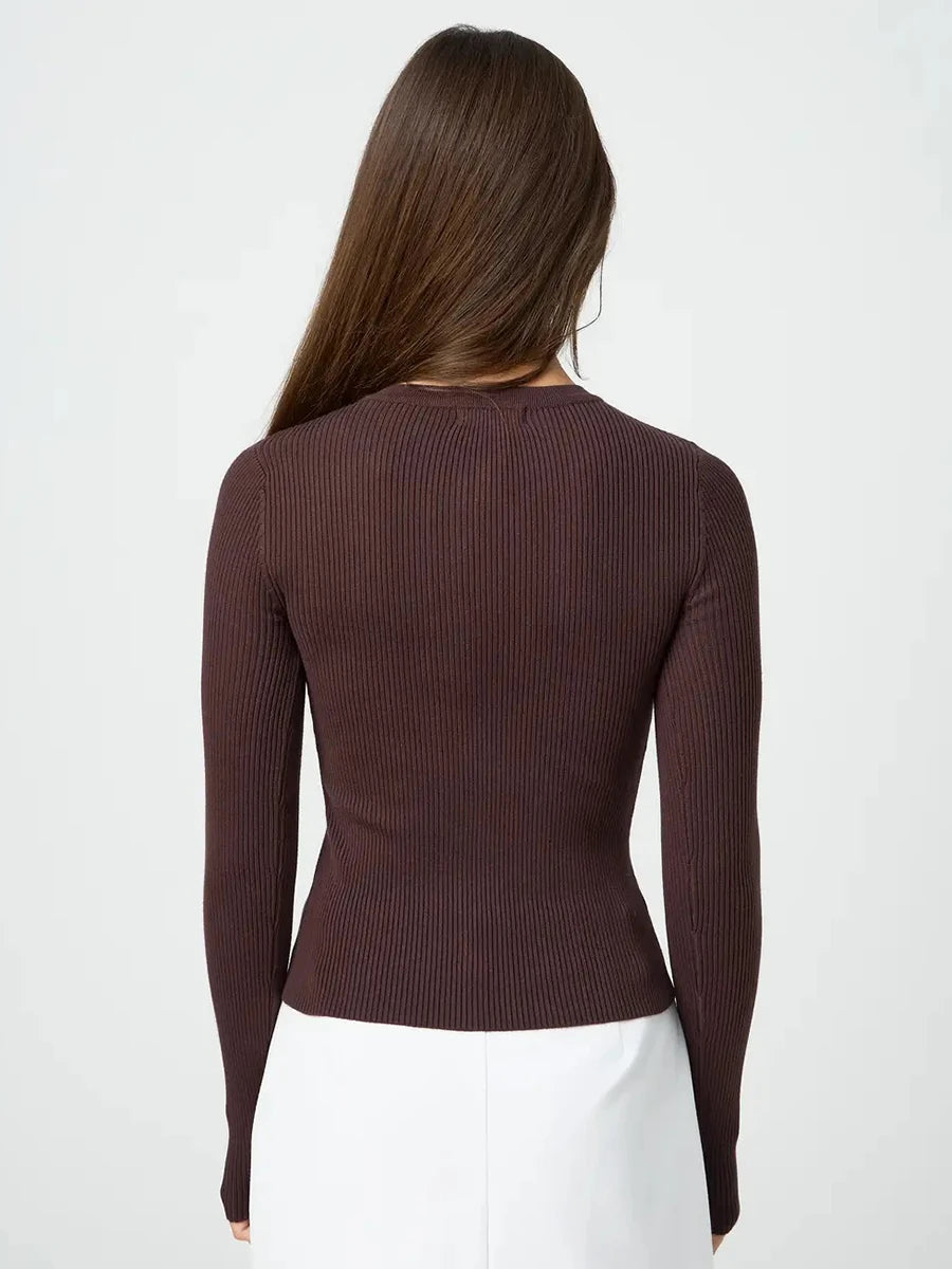 Women's Ribbed Cardigan Tops Spring Fall Solid Color Long Sleeve Round Neck Button Up Cropped Sweaters Female Casual Pullovers