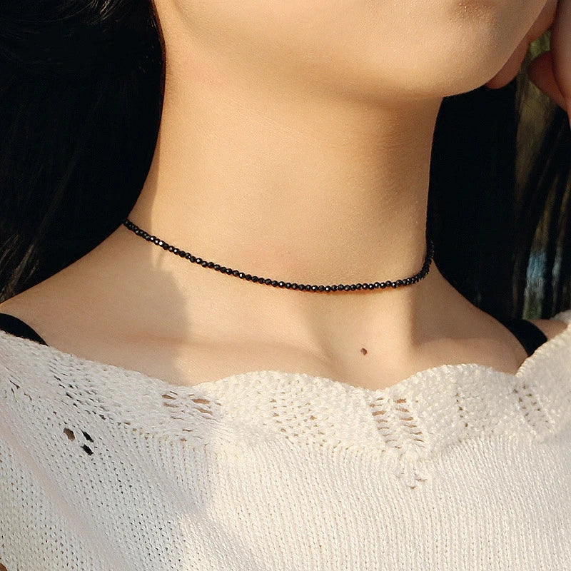 Fashion Brand Simple Black Beads Short Necklace Female Jewelry Women Choker Necklaces Bijoux Femme Ladies Party Necklace 2024
