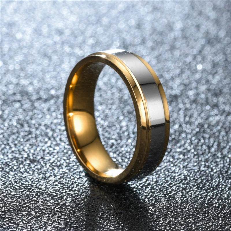 Fashion Design Stainless Steel Wedding Ring Couple 4/6mm Width Rings For Women Men Memorial Day  Jewelry Valentine's day Gifts