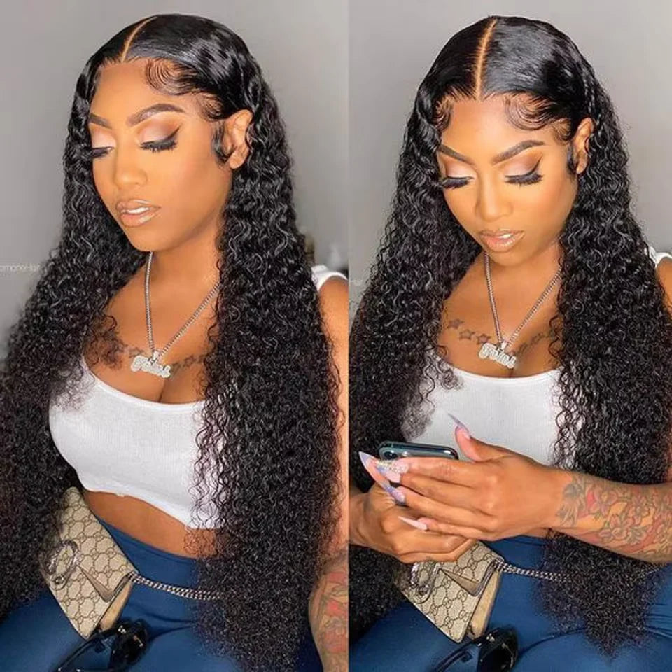HD 36 Inch 13x6 Water Wave Lace Frontal Wigs 100% Brazilian Glueless Wigs 13x4 Deep Wave Curly Human Hair Wig On Clearance Sale