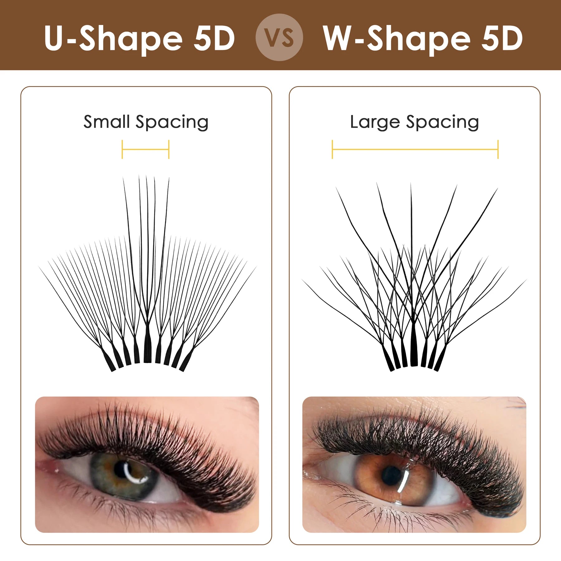 SEEDEW 5Cases/Lot U-Shaped 5D Eyelashes Extensions Natural Soft 5D U Lashes Premium Mink False Eyelashes