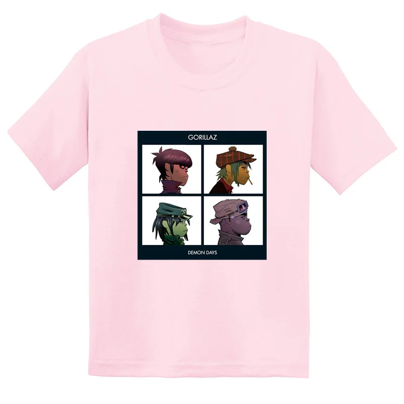 Gorillaz Rock Band ChakaKhan Noodle Print Fashion Kids T-shirt Baby Boys Girls Clothes Summer Casual Children Cotton T shirt