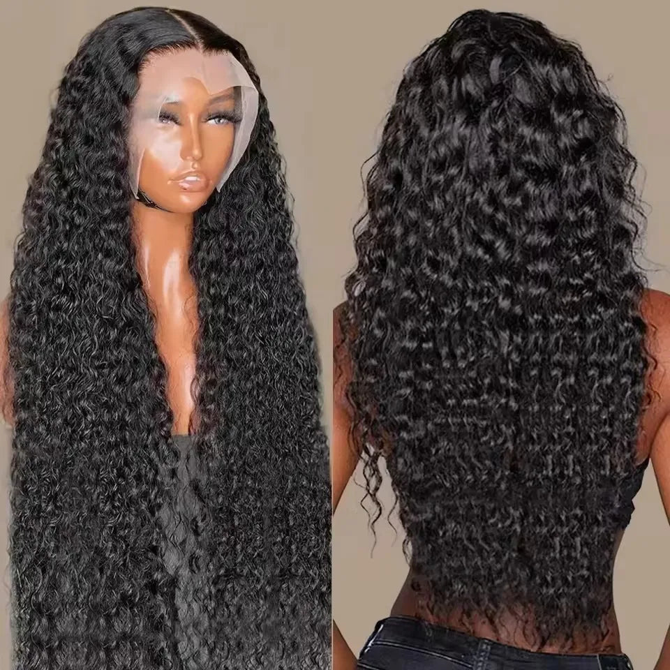 200 Density 13x4 13x6 Hd Transparent Loose Deep Wave Lace Frontal Wig Brazilian 30 40 Inch Curly Lace Front Wigs For Black Women