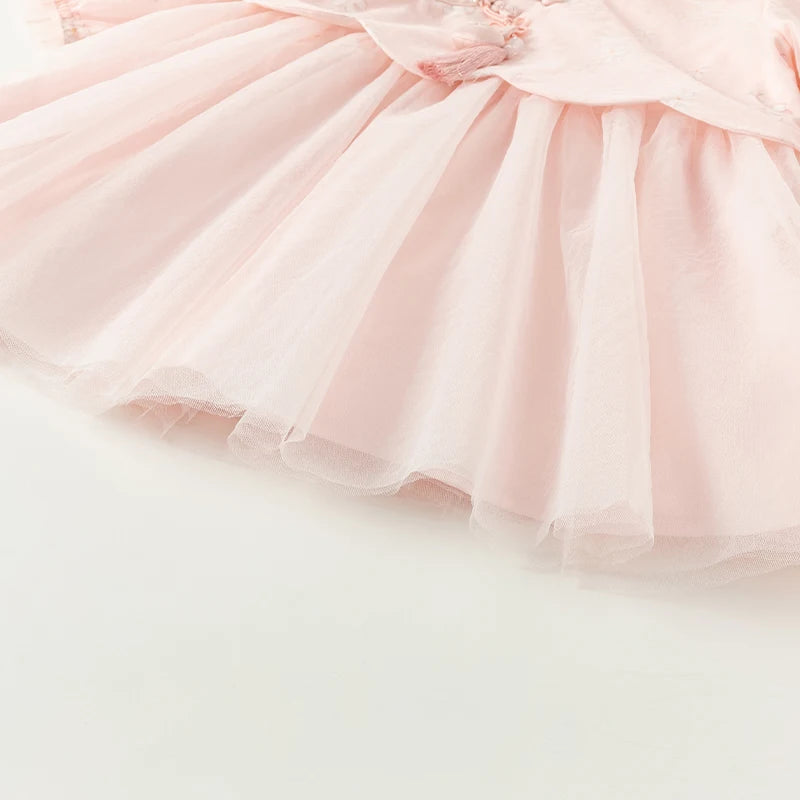 Dave Bella Princess Floral Dress for Girls Baby Children 2025 New Autumn Sweet Gentle Fashion Casual Party Outdoor DB3241829