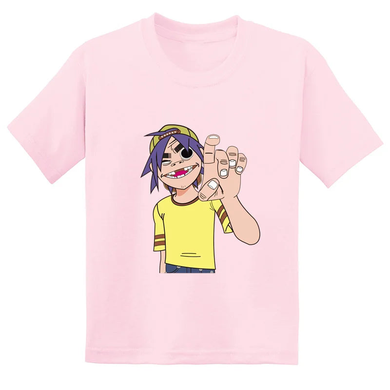 Gorillaz Rock Band ChakaKhan Noodle Print Fashion Kids T-shirt Baby Boys Girls Clothes Summer Casual Children Cotton T shirt