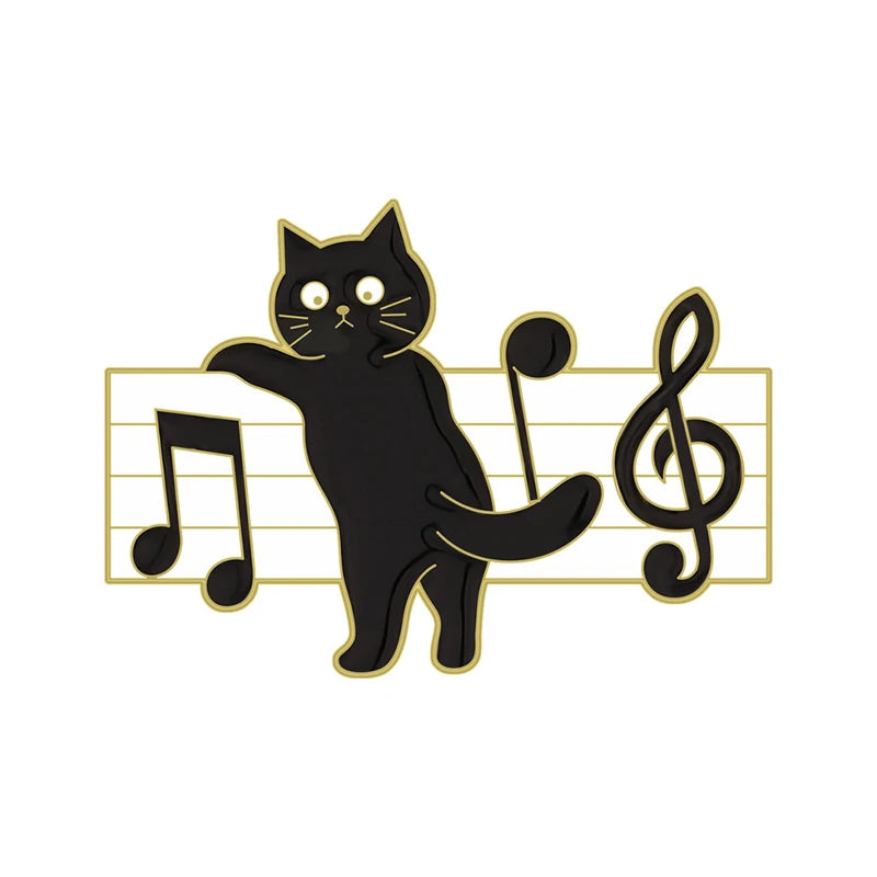 Cute Black White Cats Enamel Pins Certified Cat Lady Cartoon Kitty Claw Animal Brooch Lapel Badge Fashion Friends Jewelry Gifts