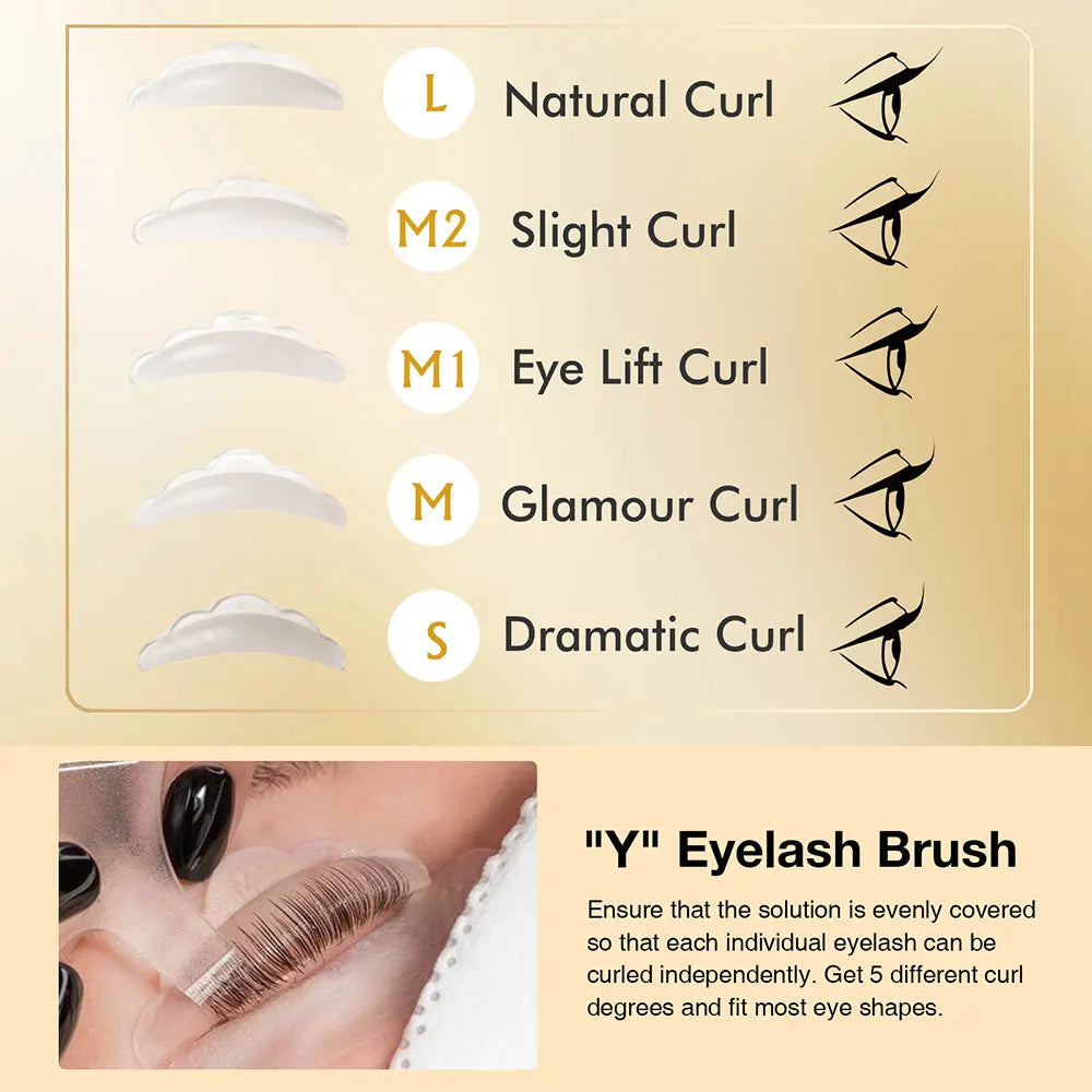 Gollee Eyelash Perm Curler 15 Minutes Lashes Brow Lamination Kit Lasting 4-6 Weeks Eyelashes Lifting Perm Enhancer Salon Beauty