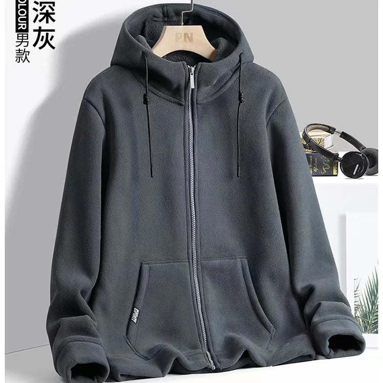 Solid Cashmere Fleece Hoodies Women Sweatshirt Autumn Winter Jacket Breathable Leisure Walk Warm Hooded Zipper Top Lady Coat
