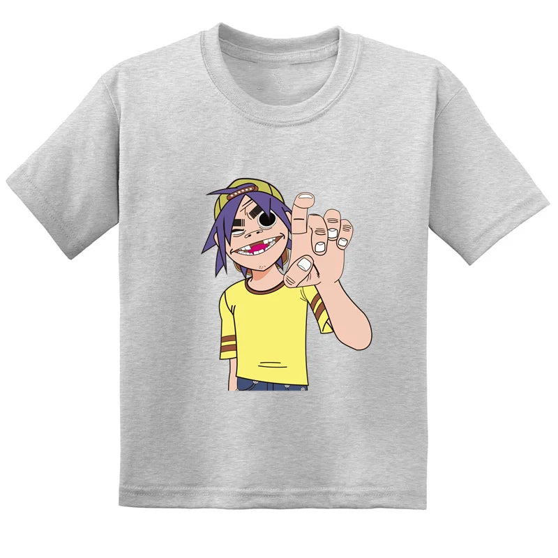 Gorillaz Rock Band ChakaKhan Noodle Print Fashion Kids T-shirt Baby Boys Girls Clothes Summer Casual Children Cotton T shirt