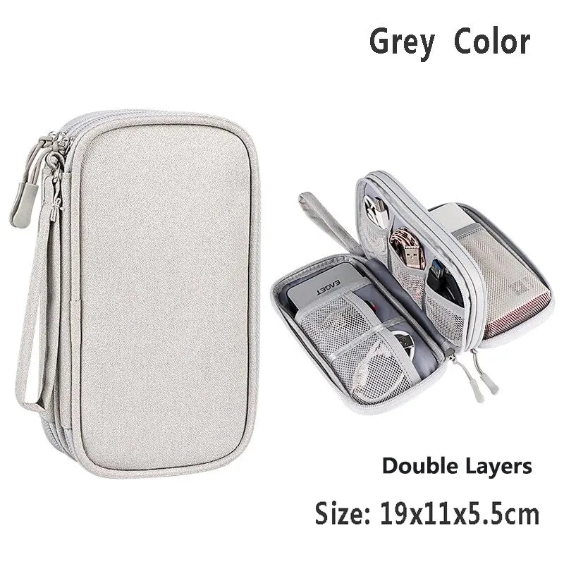 Waterproof Storage Bag Digital Electronic Organizer Portable USB Digital Product Charger Plug Storage Bag Travel Cable Organizer