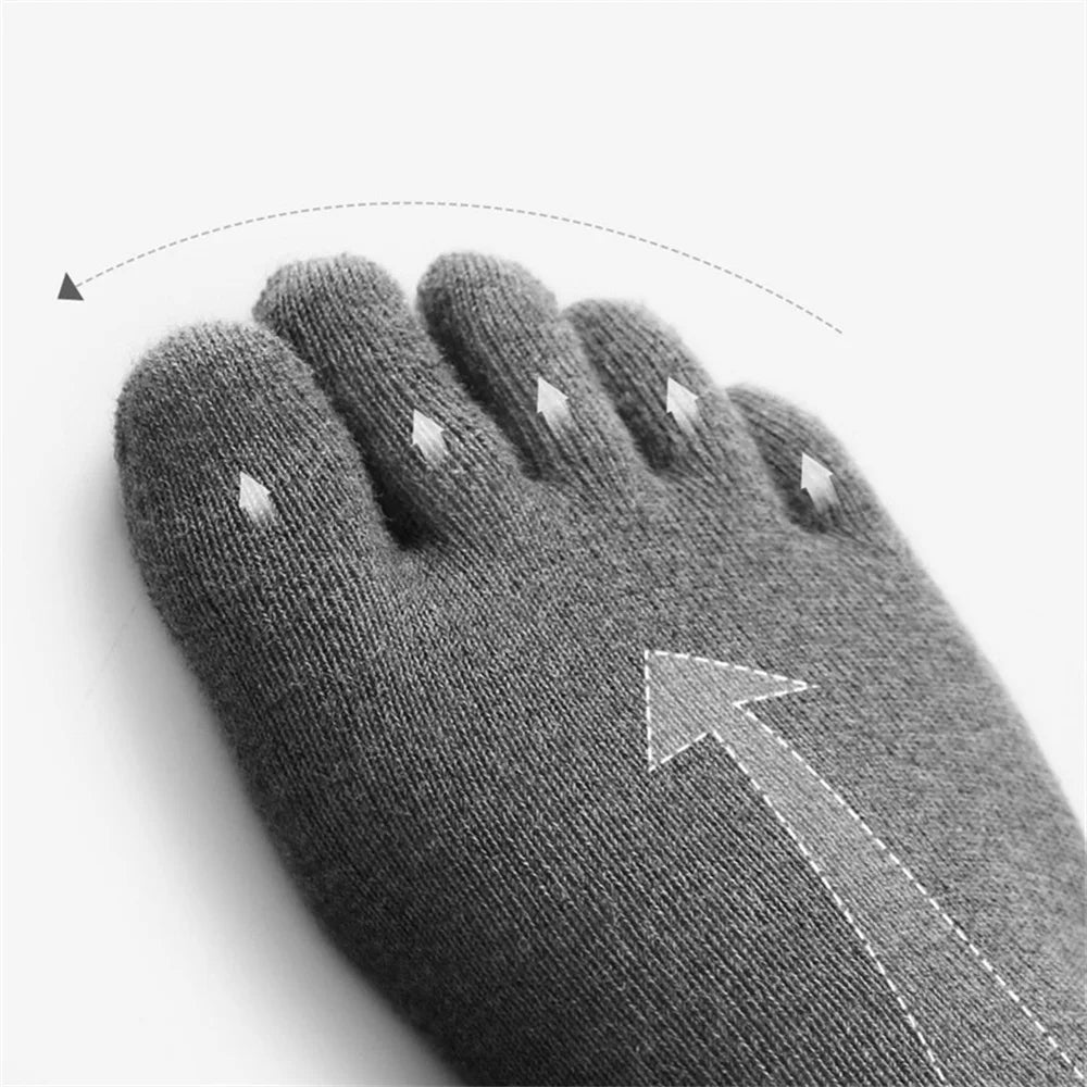 5 PAIRS Pure Cotton Five Fingers Socks Men Pack Sweat-absorbing Summer Thin Sports Split Toe Socks Mid Tube Meias