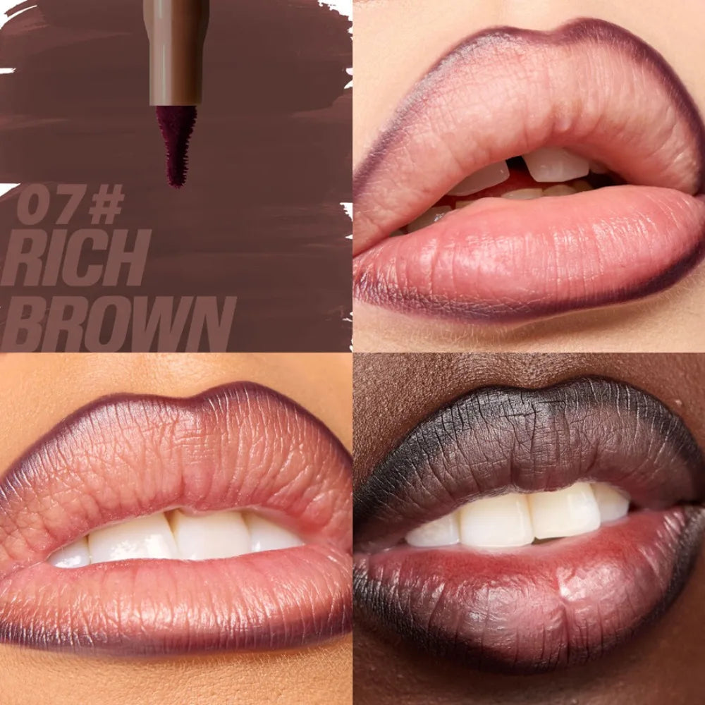 Waterproof Matte Lipliner Pencil Red Contour Tint Lipstick Long Lasting Non-stick Cup Moisturising Lips Makeup 8 Colors Velvet