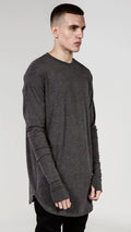 Quality Hip Hop T Shirt Full Mens Long Sleeve T-Shirt with Thumb Hole Cuffs Tees Shirts Curve Hem Men Street Wear Tops Plus Size