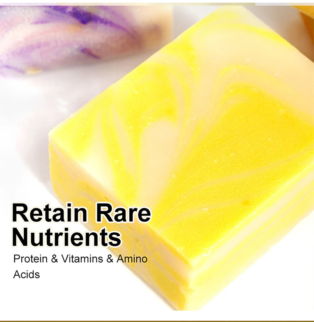 LKIAE Pure Natural Lemon Whitening Soap Bar, Face & Body Cleanser, Oil Control, Remove Acne, Dark Spots, Blackheads, 150g