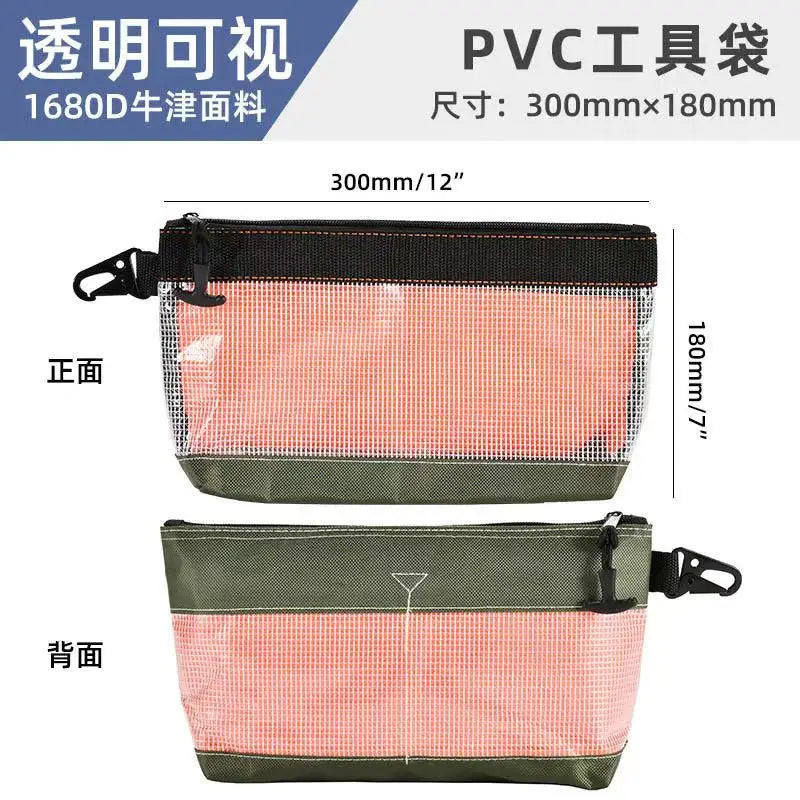 Waterproof Storage Bag Transparent PVC Tool Bag Anti-static Hardware Kit Portable Parts Bag Multifunctional Practical Work Bag