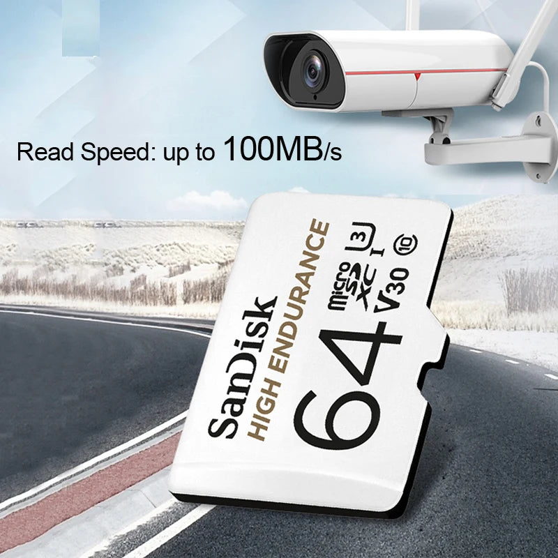 SanDisk MicroSD Memory Card 32GB MicroSDHC 64GB 128GB 256GB MicroSDXC C10 U1 V30 U3 TF Cards for Dash Cam Home Video Monitoring