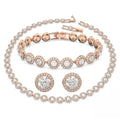 2026 Round Jewelry Set, Unique Earrings,Bracelet,Necklace, For Daily, Party, And Banquet Decor