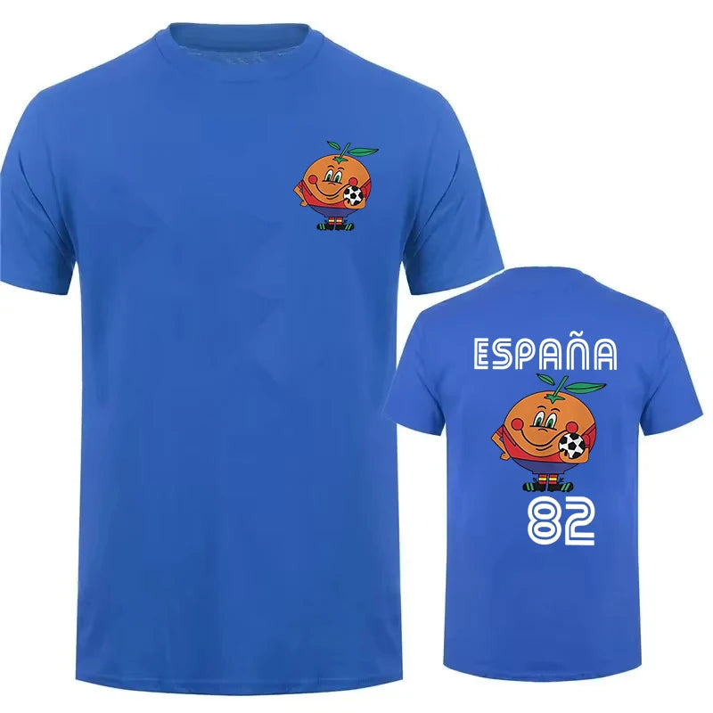 Naranjito T Shirt Men's Women's T-Shirt Crewneck Espana 82 Spain Mascot 1982 Soccer Football Tee Shirt Short Sleeve Casual Tops