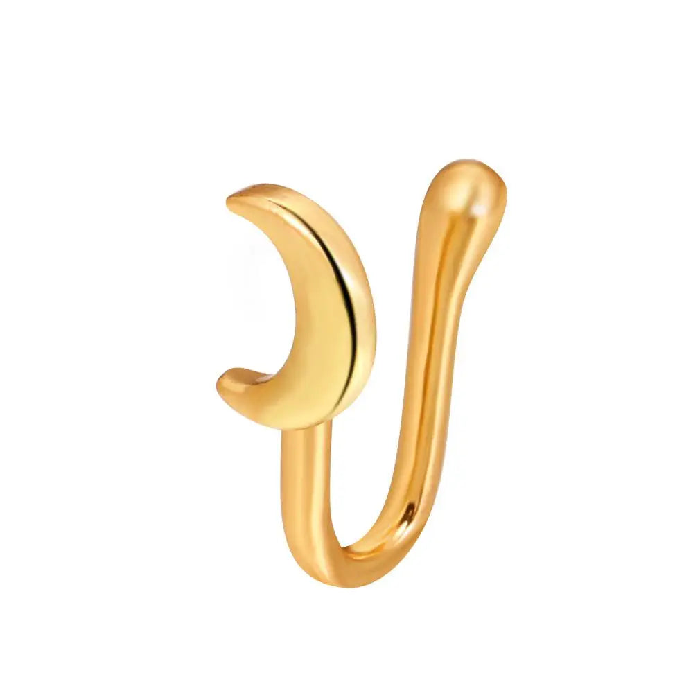 Men Women Nose Ring Clip Fake Septum Piering Rock Hip Hoop Punk Stainless Steel Body Jewelry Non Perforation Nose Clip Ring 2026