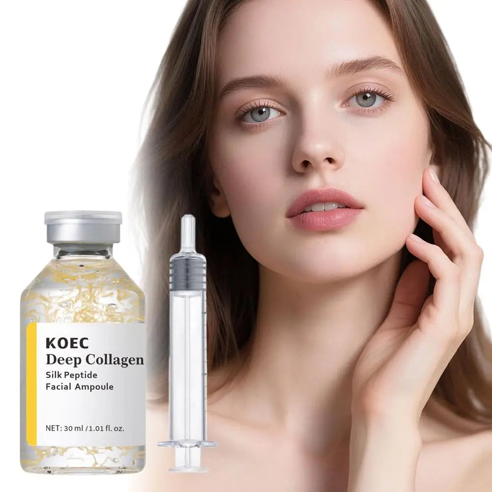 Korean Collagen Silk Peptide Serum Intensive Lifting Firming Deep Moisturizing Anti Aging Revitalizing Face Skin Care Ampoule