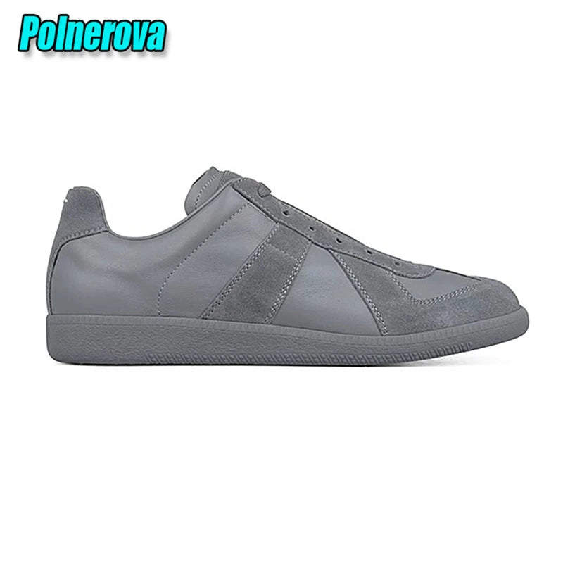 Suede Leather Patchwork Casual Sneakers for Women Men Spring Autumn Round Toe Lace Up Flats Outdoor Training Couple Sports Shoes