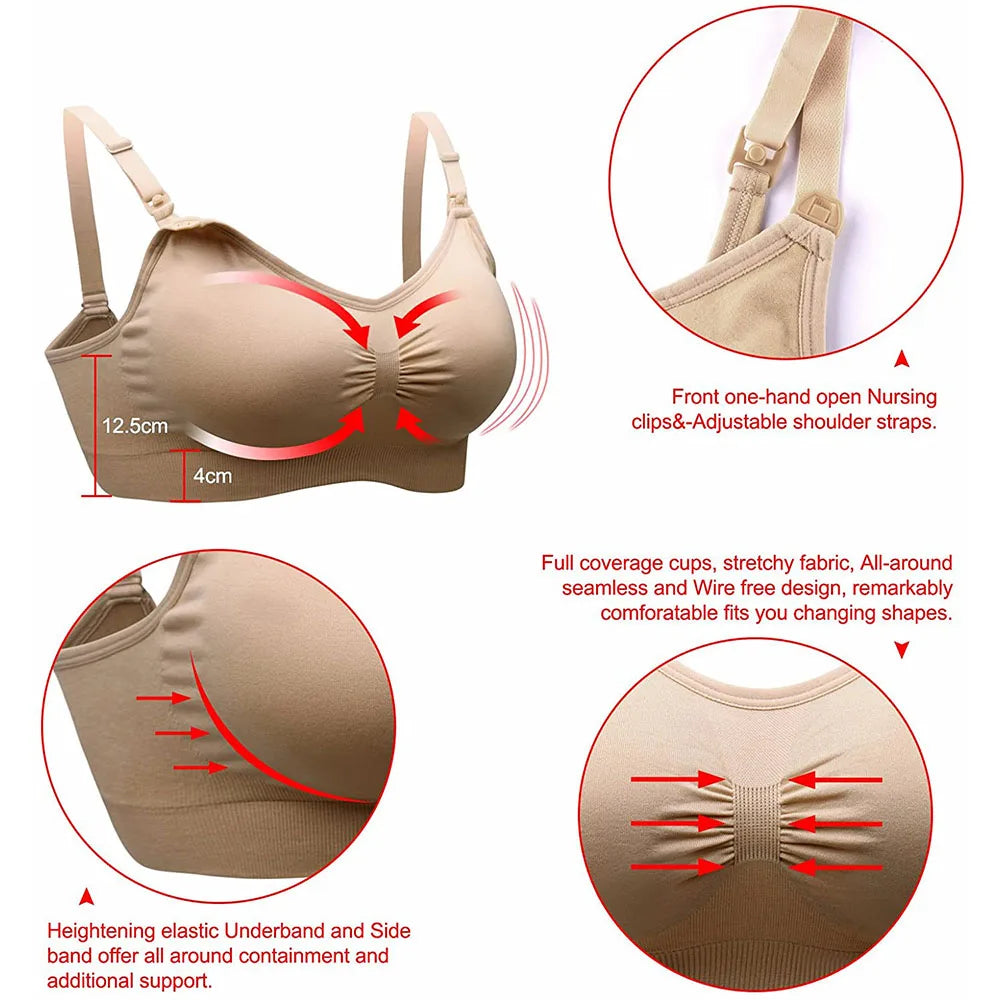 1/3pcs Breastfeeding Bras Maternity Nursing Bra