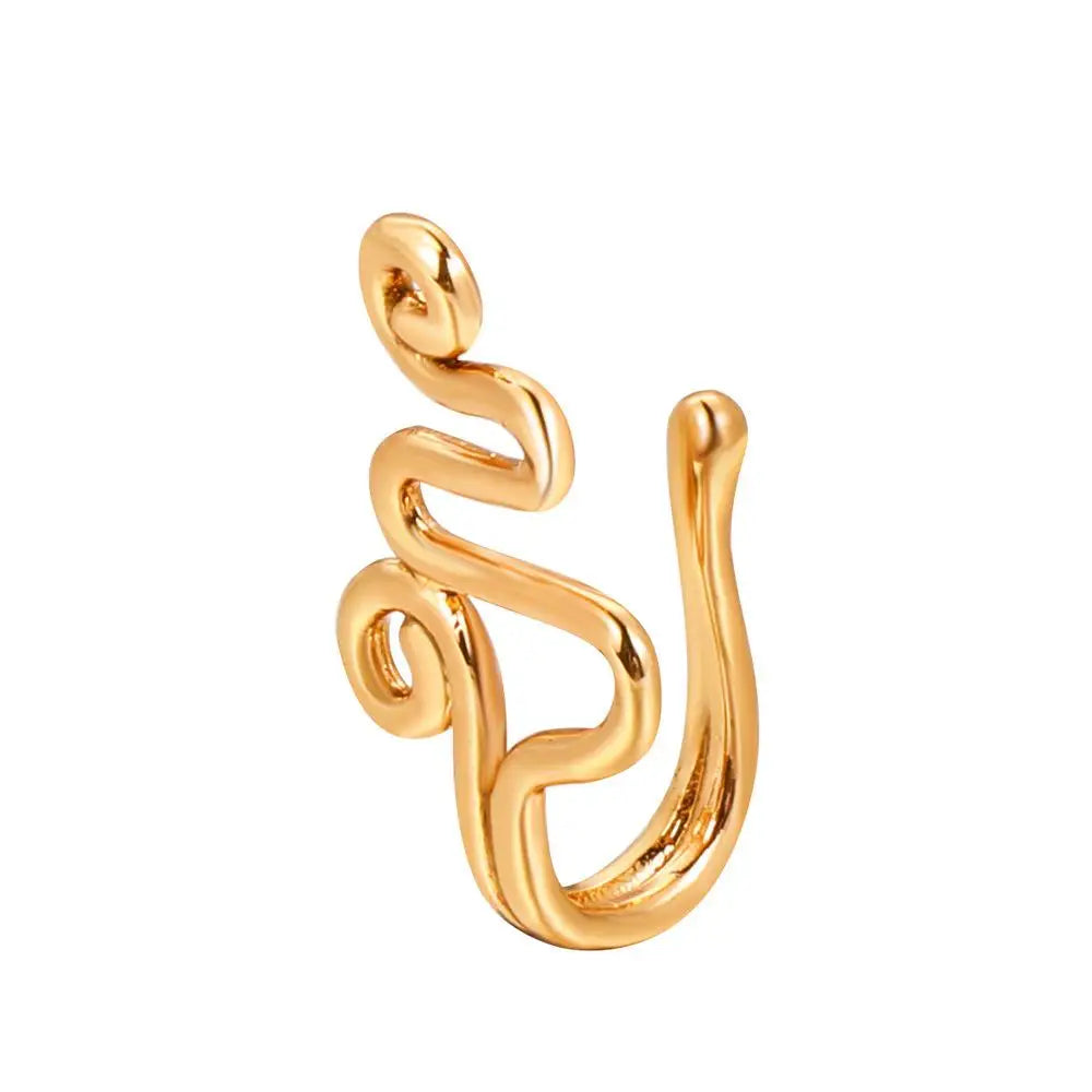 Men Women Nose Ring Clip Fake Septum Piering Rock Hip Hoop Punk Stainless Steel Body Jewelry Non Perforation Nose Clip Ring 2026
