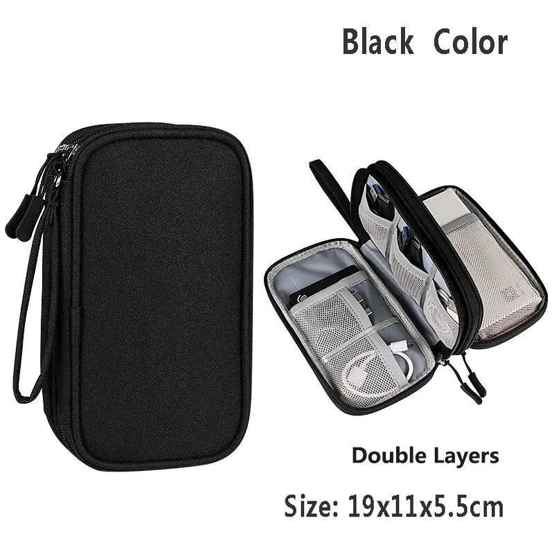 Waterproof Storage Bag Digital Electronic Organizer Portable USB Digital Product Charger Plug Storage Bag Travel Cable Organizer