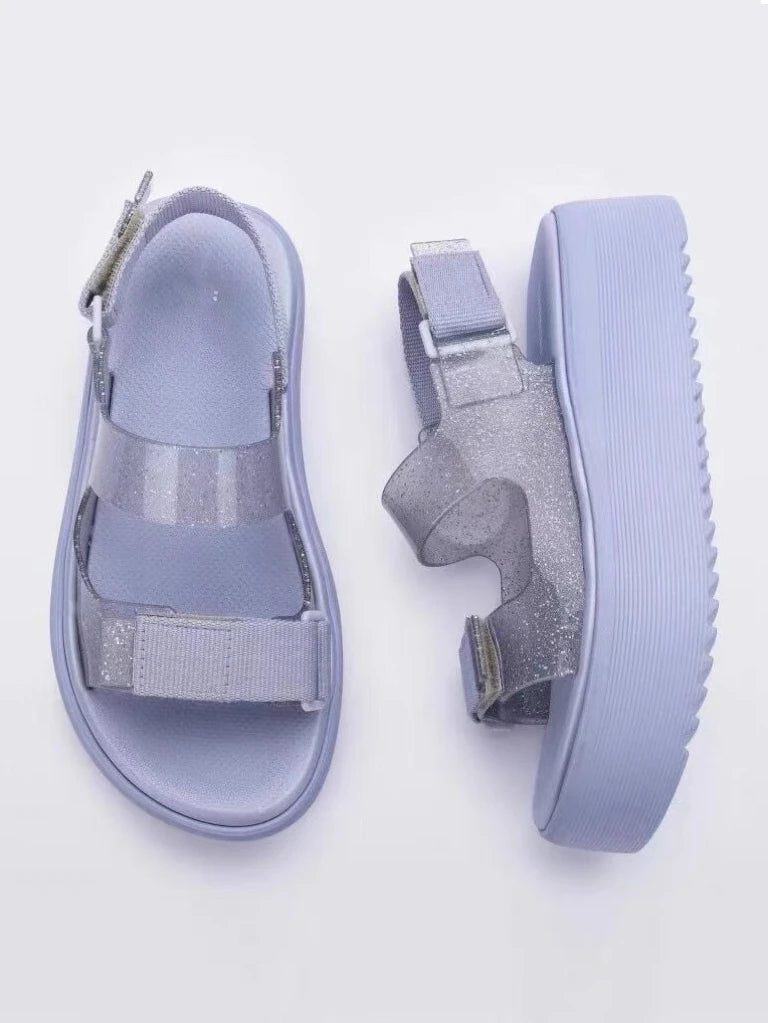 Mini Melissa  Women's Shoes Summer Adult Girls Open Toe Roman Matsu Thick Sole Sandals Ladies Breathable Beach Shoes Casual Shoe