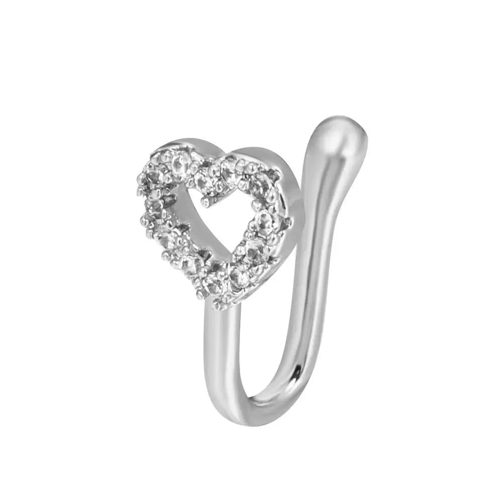 Men Women Nose Ring Clip Fake Septum Piering Rock Hip Hoop Punk Stainless Steel Body Jewelry Non Perforation Nose Clip Ring 2026