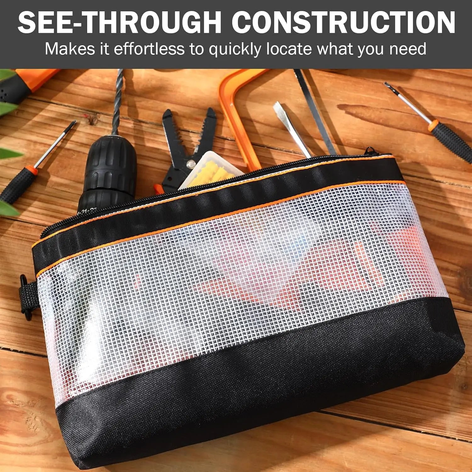 Waterproof Storage Bag Transparent PVC Tool Bag Anti-static Hardware Kit Portable Parts Bag Multifunctional Practical Work Bag