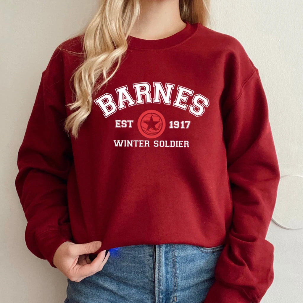 2025 Vintage Bucky Barnes Sweatshirt Barnes 1917 Hoodies Sebastian Stan Pullover Superhero Inspired Unisex Crewneck Sweatshirts