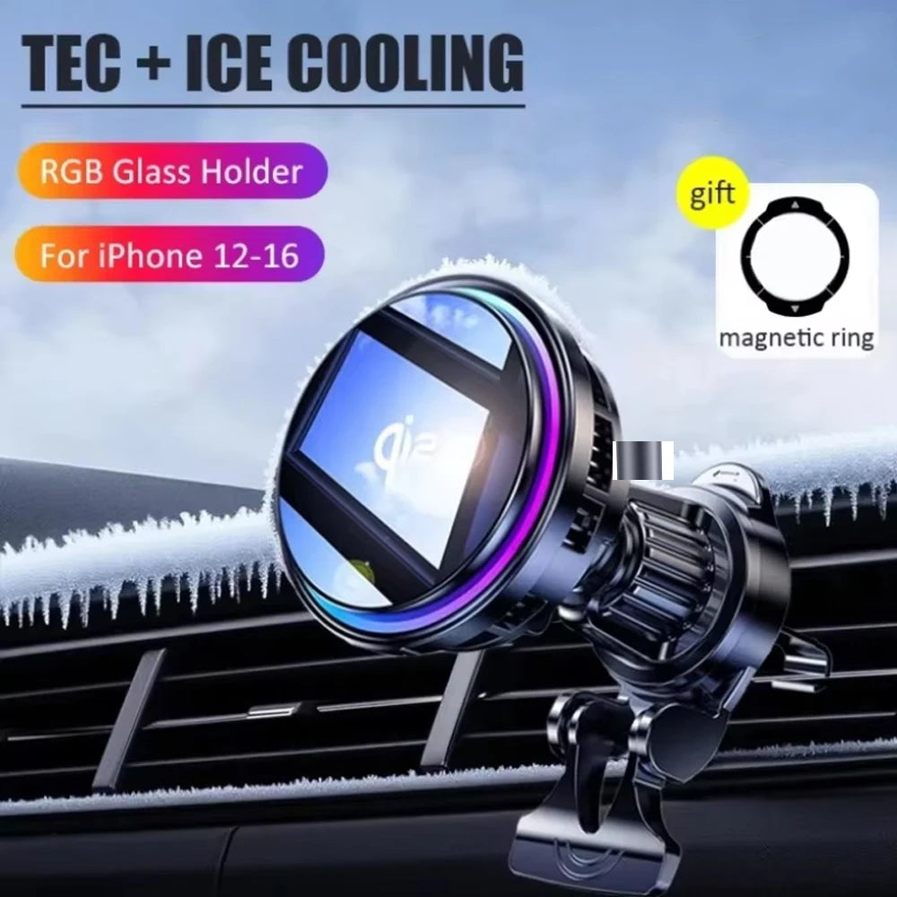 25W Air-Cooling Car Wireless Charger Magnetic Phone Stand