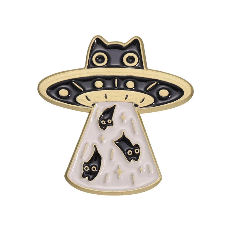 Cute Black White Cats Enamel Pins Certified Cat Lady Cartoon Kitty Claw Animal Brooch Lapel Badge Fashion Friends Jewelry Gifts