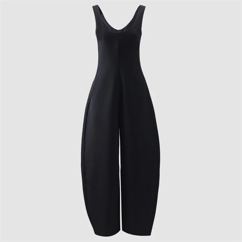 Women's jumpsuit New high waisted slim straight leg pants for the summer of 2026 Sleeveless curved knife pants Bodysuit women