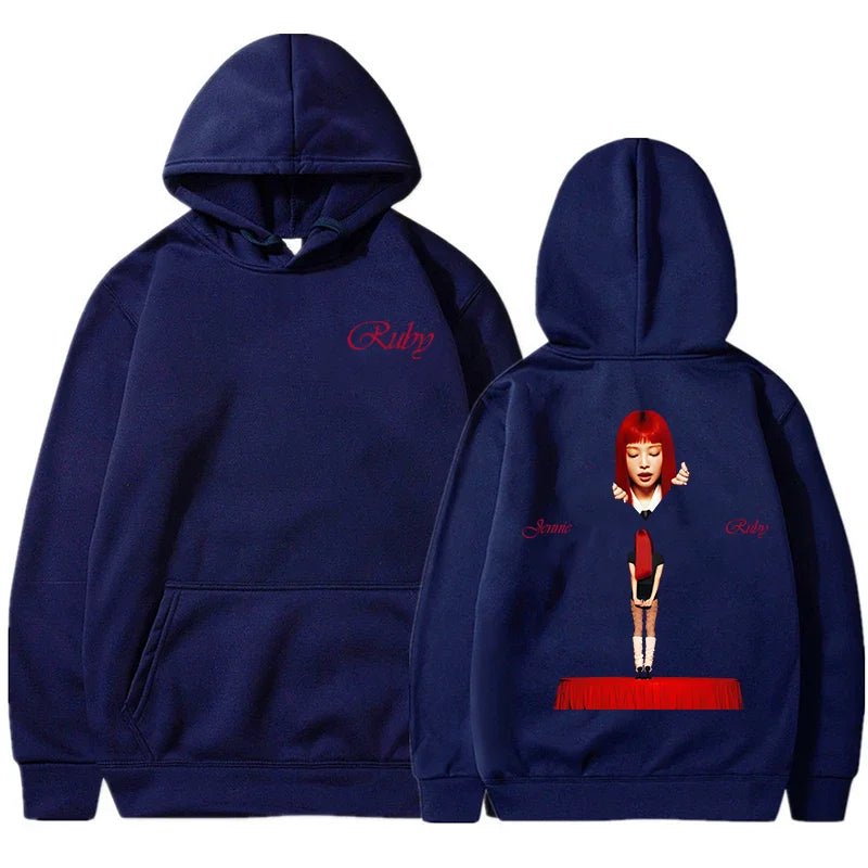 JENNIE Ruby Hoodie 2025 New Album Fashion Men/women Hoodies Harajuku Aesthetic Winter Clothes Fleece Pullover Sweatshirt Vintage