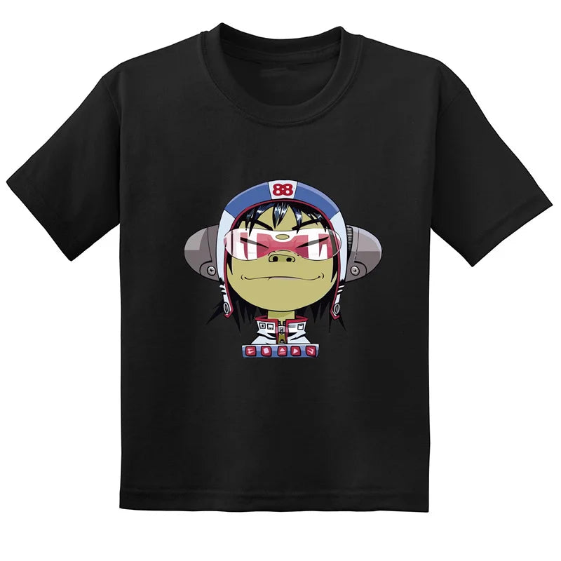 Gorillaz Rock Band ChakaKhan Noodle Print Fashion Kids T-shirt Baby Boys Girls Clothes Summer Casual Children Cotton T shirt