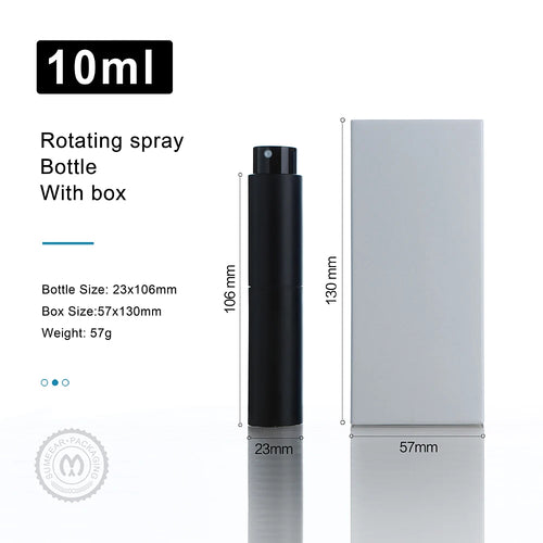 20pcs 10ml Rotary Press Spray Bottles - Multi-color Aluminum Shell with Glass Lining for Perfume Refills, in Exquisite Box