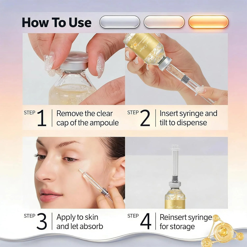 Korean Skincare Collagen Silk Peptide Intensive Lifting Ampoule Skin Elasticity Hydrating Barrier Repair Anti-Oxidant Face Serum
