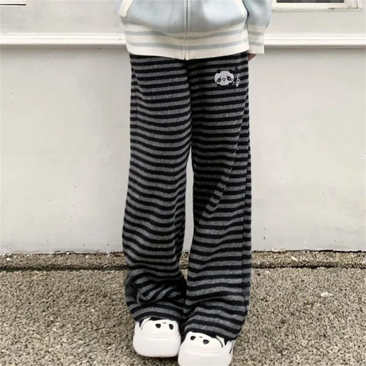 Y2K Japanese Kawaii Full Length Pants Women Cartoon Pattern Casual Trousers Harajuku Aesthetic Subculture Autumn Sweatpants