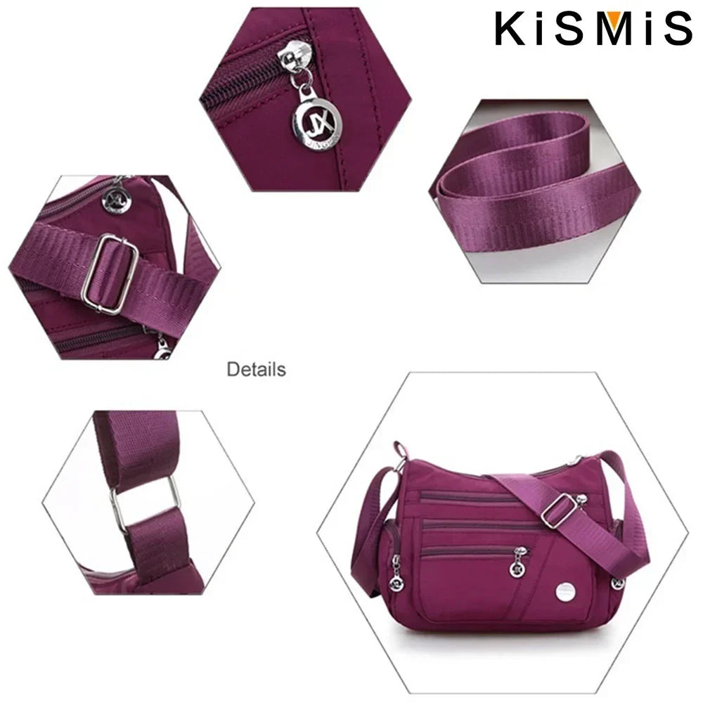 Fashion Women Waterproof Crossbody Bag Casual Single Shoulder Handbag Messenger Bag Oxford Material
