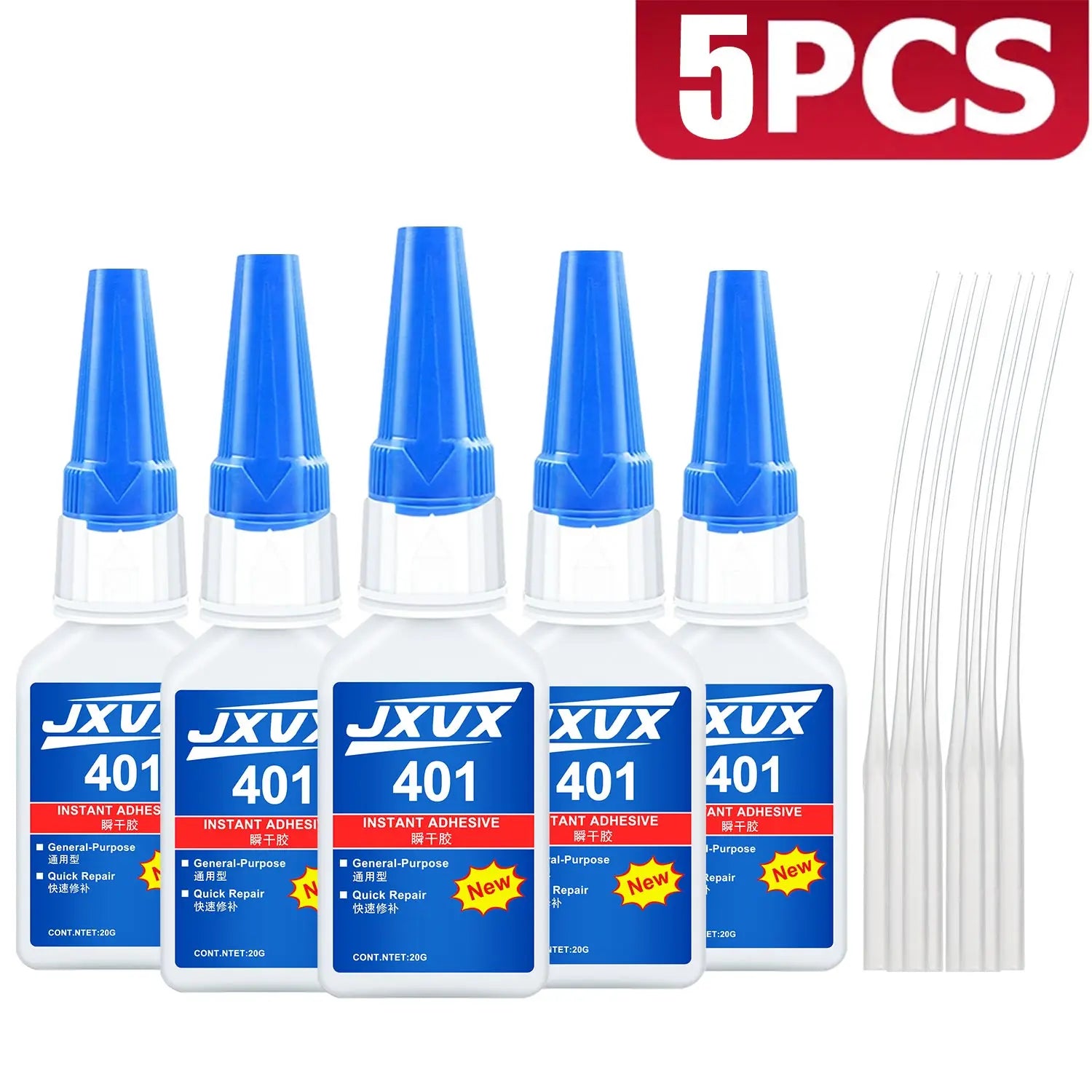 JXVX 20ml 401/406 Instant Strong Super Glue Universal Superglue Mighty Instant Glue for Resin Ceramic Metal Glass Fast Dry