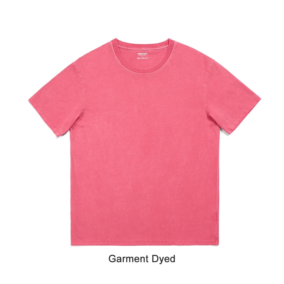 SIMWOOD 2026 Summer Autumn New Washed T-shirts Men Vintage 100% Cotton Tops Plus Size Brand Clothing