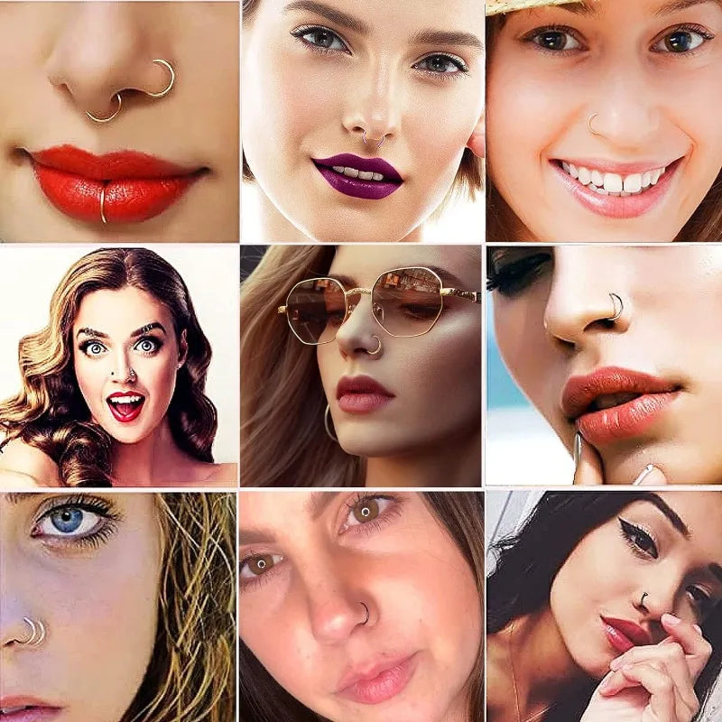 Simple Stainless Steel Nose Ring for Women Ear Tragus Cartilage Helix Piercing Lip Nariz Septum Ring Piercing Sexy Body Jewelry
