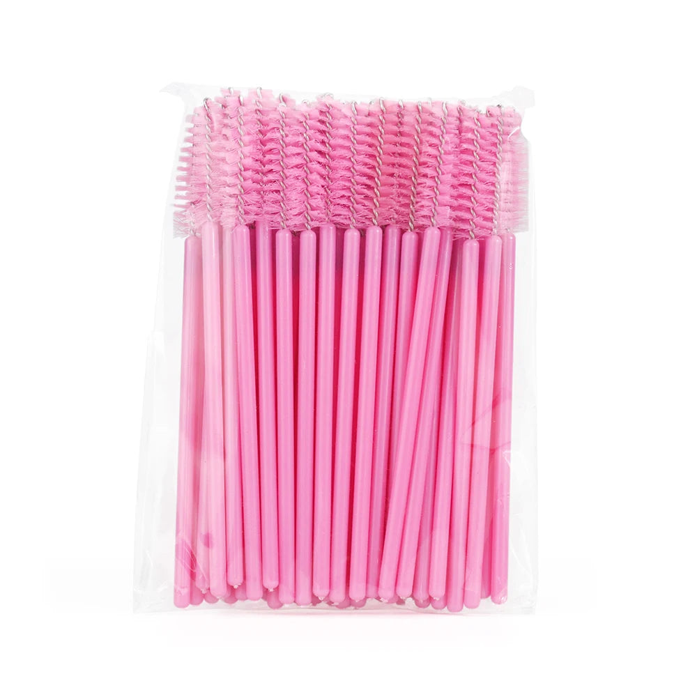 GLAMLASH 50PCS Disposable Eyelash Brushes Lashes Extension Eyebrow Brush Mascara Wands Applicator Makeup Tool